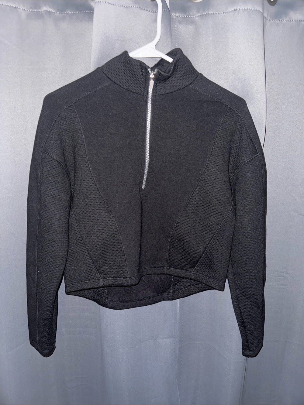 Spyder Woman’s Black Zip-Up Textured Half-Zip Sweater